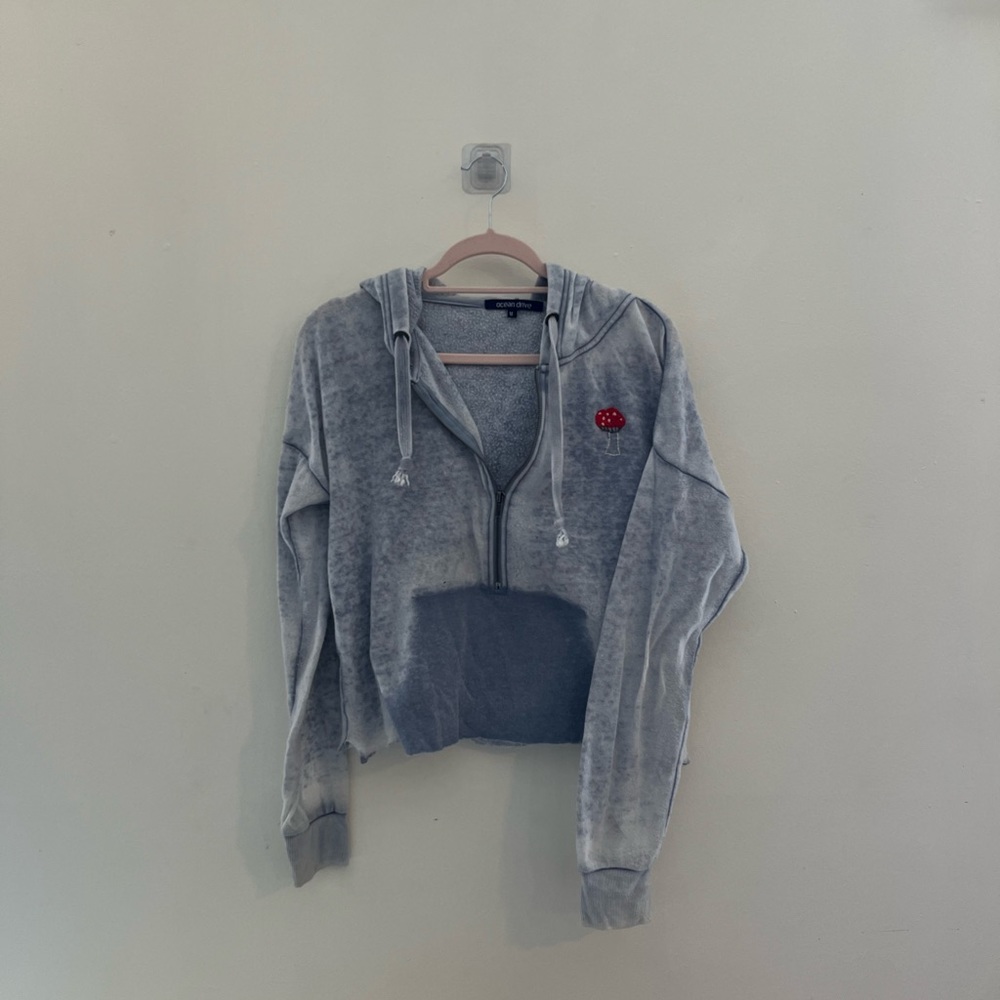 Lightweight 1/4zip Hoodie Cropped